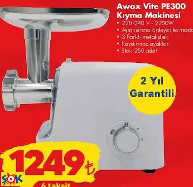 AWOX VİTE PE300 KIYMA MAKİNESİ
